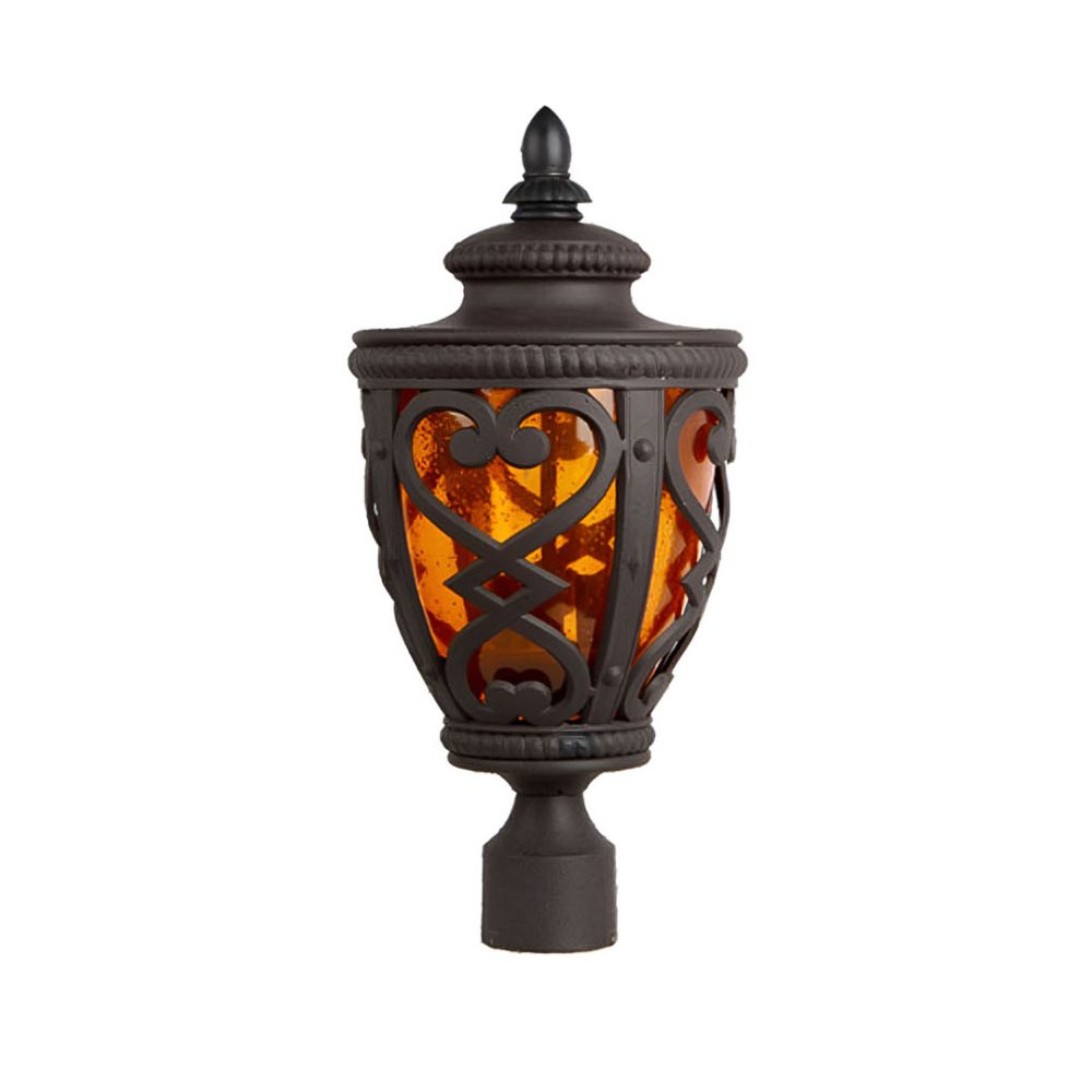 1-Vintage Lamp 50.8cm Elegant Post Light with Aluminum and Glass Lantern Classic Outdoor Lighting