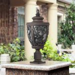 3-Vintage Lamp 4X 50.8cm Elegant Post Light with Aluminum and Glass Lantern Classic Outdoor Lighting
