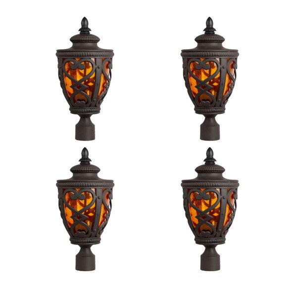 1-Vintage Lamp 4X 50.8cm Elegant Post Light with Aluminum and Glass Lantern Classic Outdoor Lighting