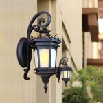 2-Vintage Lantern 62cm Wall Light Elegant Aluminum & Glass Design Classic Outdoor Lighting Rustic Vintage Style