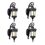 1-Vintage Lantern 4X 62cm Wall Light Elegant Aluminum & Glass Design Classic Outdoor Lighting Rustic Vintage Style