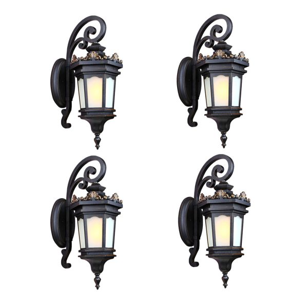1-Vintage Lantern 4X 62cm Wall Light Elegant Aluminum & Glass Design Classic Outdoor Lighting Rustic Vintage Style