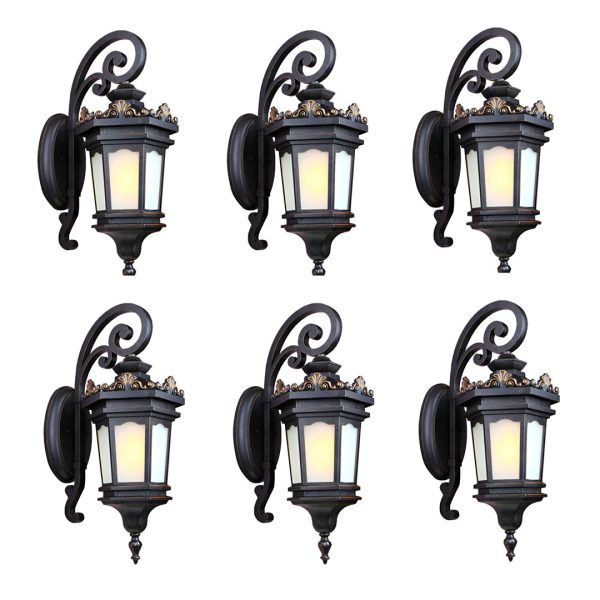 1-Vintage Lantern 6X 62cm Wall Light Elegant Aluminum & Glass Design Classic Outdoor Lighting Rustic Vintage Style