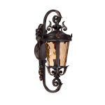 1-Vintage Lantern 70cm Aluminum & Glass Wall Light Classic Lantern Design Elegant Outdoor Antique Inspired Wall Lamp