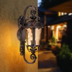 3-Vintage Lantern 70cm Aluminum & Glass Wall Light Classic Lantern Design Elegant Outdoor Antique Inspired Wall Lamp