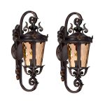 1-Vintage Lantern 2X 70cm Aluminum & Glass Wall Light Classic Lantern Design Elegant Outdoor Antique Inspired Wall Lamp