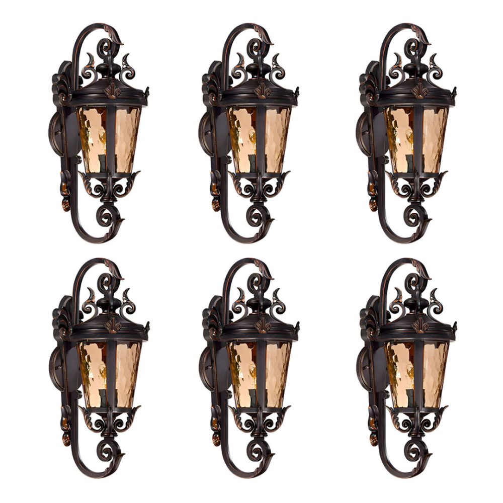 1-Vintage Lantern 6X 70cm Aluminum & Glass Wall Light Classic Lantern Design Elegant Outdoor Antique Inspired Wall Lamp