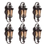 1-Vintage Lantern 6X 70cm Aluminum & Glass Wall Light Classic Lantern Design Elegant Outdoor Antique Inspired Wall Lamp