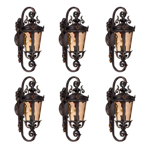 1-Vintage Lantern 6X 70cm Aluminum & Glass Wall Light Classic Lantern Design Elegant Outdoor Antique Inspired Wall Lamp