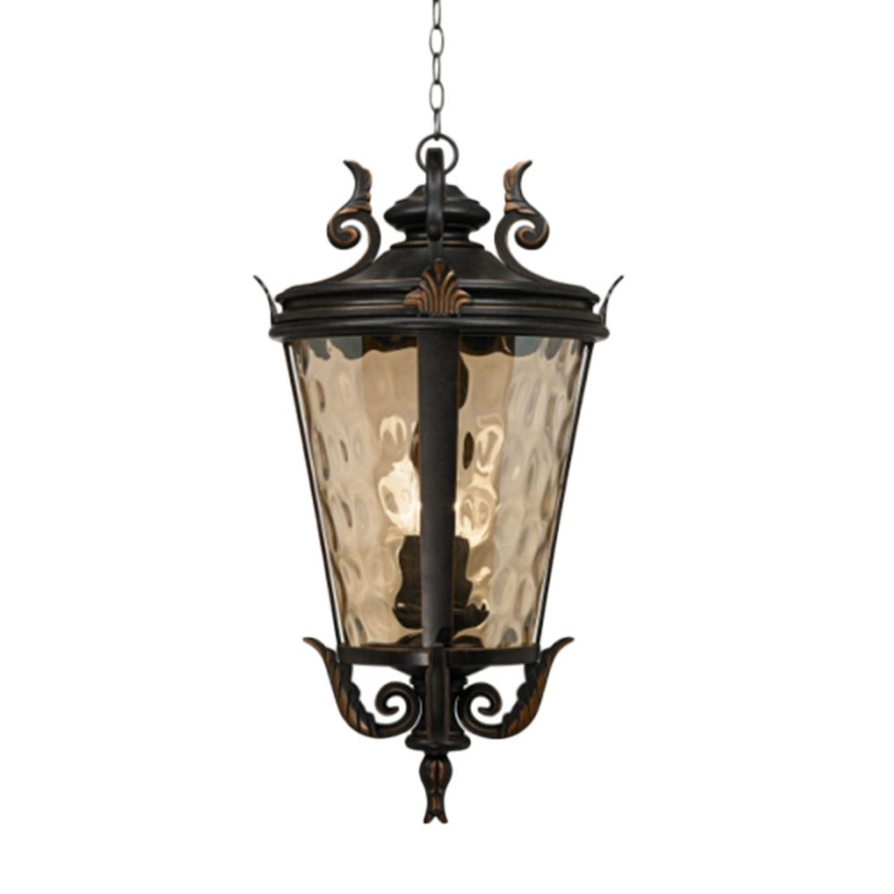 1-Vintage Lamp 60.3cm Aluminum & Glass Lantern Elegant Chandelier Style Classic Hanging Light Antique-Inspired Design