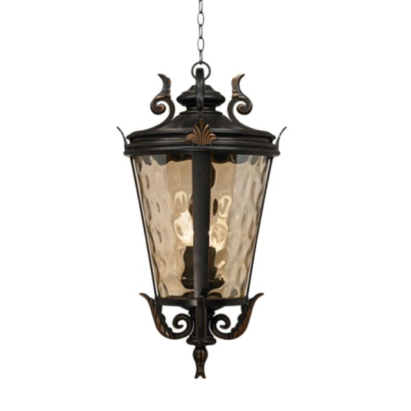 1-Vintage Lamp 60.3cm Aluminum & Glass Lantern Elegant Chandelier Style Classic Hanging Light Antique-Inspired Design