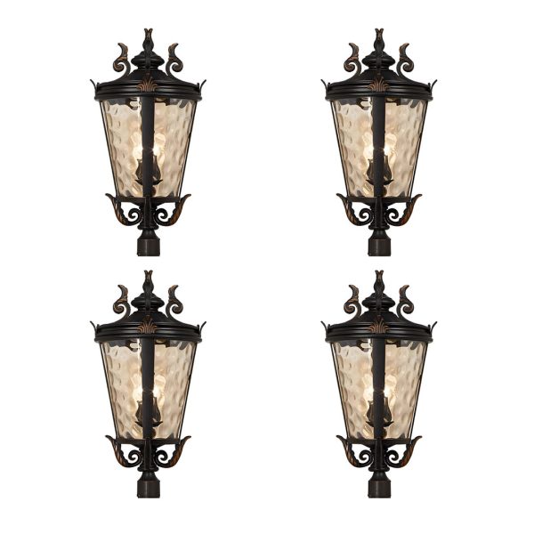 1-Vintage Lantern 4X 71.2cm Wall Lamp Modern Aluminum & Glass Wall Light Classic Outdoor Sconce Decorative Exterior Lighting