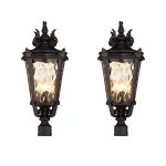1-Vintage Lantern 2X 63.5cm Outdoor Post Lantern Light Classic Charm Elegant Patio Antique Inspired Outdoor Lighting