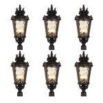 1-Vintage Lantern 6X 63.5cm Outdoor Post Lantern Light Classic Charm Elegant Patio Antique Inspired Outdoor Lighting