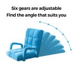 3-SOGA  Foldable Lounge Cushion Adjustable Floor Lazy Recliner Chair with Armrest Blue