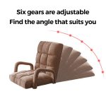 3-SOGA 4X Foldable Lounge Cushion Adjustable Floor Lazy Recliner Chair with Armrest Coffee