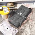 2-SOGA Foldable Lounge Cushion Adjustable Floor Lazy Recliner Chair with Armrest Grey