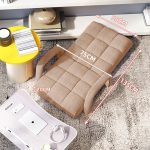 2-SOGA 2X Foldable Lounge Cushion Adjustable Floor Lazy Recliner Chair with Armrest Khaki