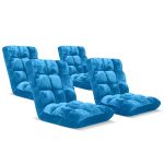 1-SOGA 4X Floor Recliner Folding Lounge Sofa Futon Couch Folding Chair Cushion Blue