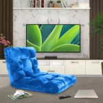 3-SOGA 4X Floor Recliner Folding Lounge Sofa Futon Couch Folding Chair Cushion Blue
