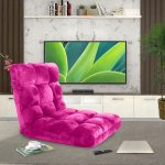 3-SOGA Floor Recliner Folding Lounge Sofa Futon Couch Folding Chair Cushion Pink