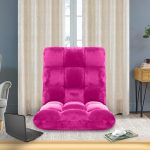 5-SOGA Floor Recliner Folding Lounge Sofa Futon Couch Folding Chair Cushion Pink