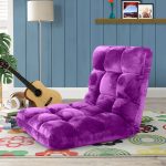 2-SOGA 4X Floor Recliner Folding Lounge Sofa Futon Couch Folding Chair Cushion Purple