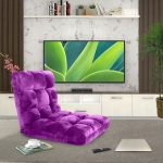 3-SOGA 4X Floor Recliner Folding Lounge Sofa Futon Couch Folding Chair Cushion Purple