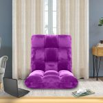 5-SOGA 4X Floor Recliner Folding Lounge Sofa Futon Couch Folding Chair Cushion Purple