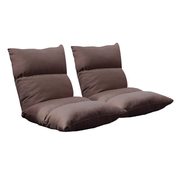 1-SOGA 2X Lounge Floor Recliner Adjustable Lazy Sofa Bed Folding Game Chair Coffee