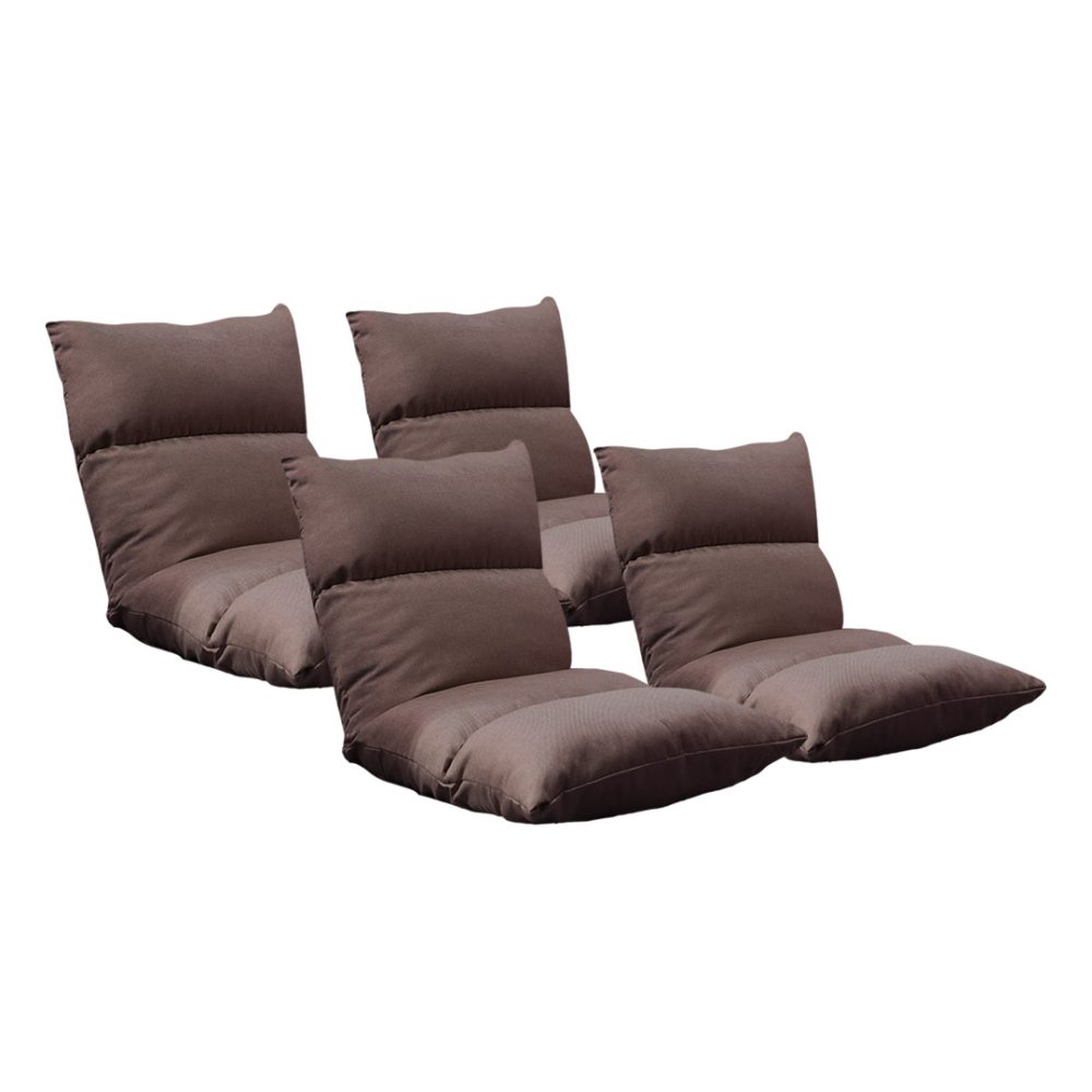 1-SOGA 4X Lounge Floor Recliner Adjustable Lazy Sofa Bed Folding Game Chair Coffee
