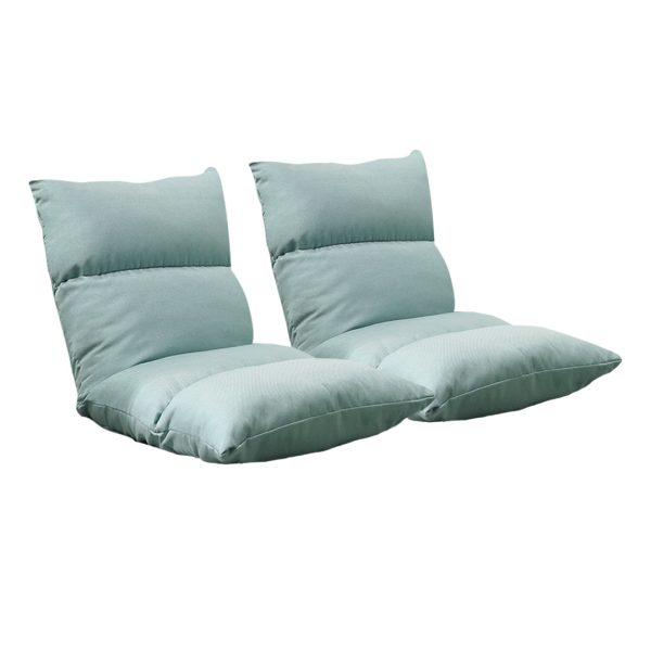 1-SOGA 2X Lounge Floor Recliner Adjustable Lazy Sofa Bed Folding Game Chair Mint Green