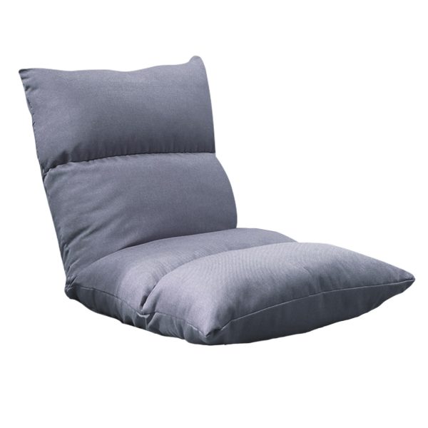 1-SOGA Lounge Floor Recliner Adjustable Lazy Sofa Bed Folding Game Chair Grey