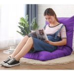 5-SOGA Lounge Floor Recliner Adjustable Lazy Sofa Bed Folding Game Chair Purple