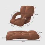 2-SOGA 4X Foldable Lounge Cushion Adjustable Floor Lazy Recliner Chair with Armrest Coffee