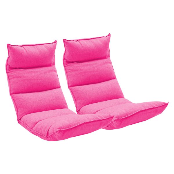 1-SOGA 2X Foldable Tatami Floor Sofa Bed Meditation Lounge Chair Recliner Lazy Couch Pink