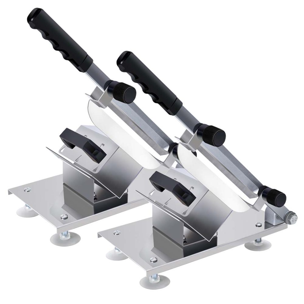 1-SOGA 2X Manual Frozen Meat Slicer Handle Meat Cutting Machine 18/10 Commercial Grade Stainless Steel