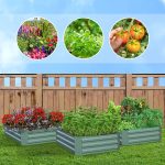 3-SOGA 100cm Square Galvanised Raised Garden Bed Vegetable Herb Flower Outdoor Planter Box