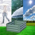 5-SOGA 100cm Square Galvanised Raised Garden Bed Vegetable Herb Flower Outdoor Planter Box