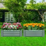5-SOGA 2X 120X90cm Rectangle Galvanised Raised Garden Bed Vegetable Herb Flower Outdoor Planter Box