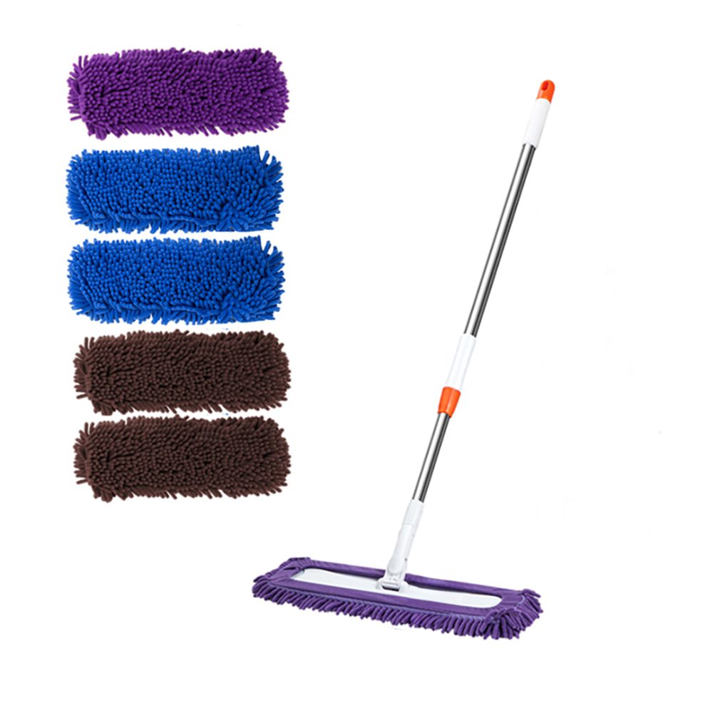 1-SOGA 60x12 Microfiber Flat Mop Floor Cleaning Pads Rotating Dust Remover 3 Color