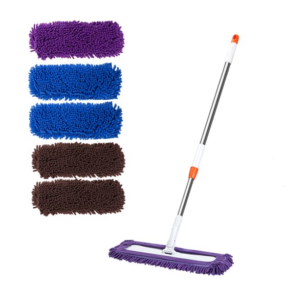 1-SOGA 60x12 Microfiber Flat Mop Floor Cleaning Pads Rotating Dust Remover 3 Color