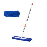 1-SOGA 60x12 Blue Microfiber Flat Mop Floor Cleaning Pads Rotating Dust Remover