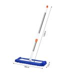 7-SOGA 60x12 Blue Microfiber Flat Mop Floor Cleaning Pads Rotating Dust Remover