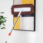 6-SOGA 80x12 Coffee Microfiber Flat Mop Floor Cleaning Pads Rotating Dust Remover