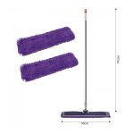 5-SOGA 90cm Purple Microfiber Flat Mop Floor Cleaning Pads Rotating Dust Remover