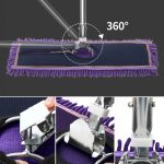 6-SOGA 90cm Purple Microfiber Flat Mop Floor Cleaning Pads Rotating Dust Remover