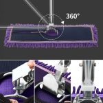 7-SOGA 90cm Purple Microfiber Flat Mop Floor Cleaning Pads Rotating Dust Remover