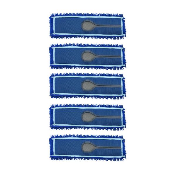 1-SOGA 5X 100x22 Blue Microfiber Flat Mop Floor Cleaning Pads Rotating Dust Remover