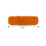6-SOGA 50x12  Orange Microfiber Flat Mop Floor Cleaning Pads Rotating Dust Remover